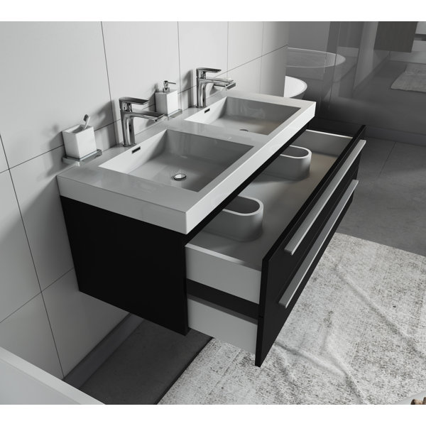 Belfry Bathroom 120 cm breiter wandmontierter Doppelwaschtisch Kailyn